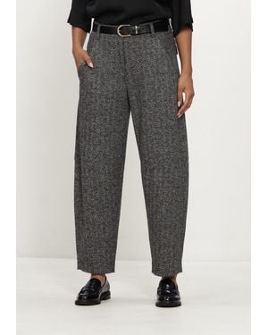 Cambio Damen Hosen Orly Plain Herringbone Jersey Jacquard - Schwarz