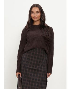 Object Damen Pullover & Cardigans Objarona L/S Re Knit Pullover - Schwarz