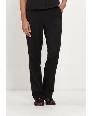 Object Damen Hosen Objlisa Mw Straight Pant Noos - Schwarz
