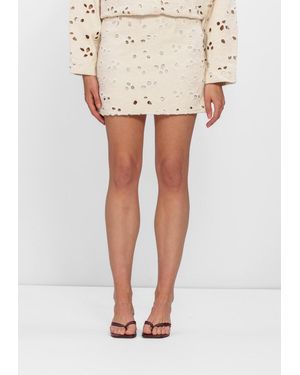 EDITED Damen Röcke Josie Denim Skirt - Weiß