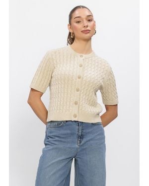 My Essential Wardrobe Damen Pullover & Cardigans Divamw Knit Cardigan - Weiß