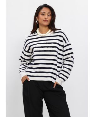 Dante6 Damen Pullover & Cardigans Twixa Stripe 3D Logo Sweater - Blau