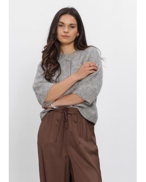 Second Female Damen Pullover & Cardigans Andrea Knit Rib Cardigan - Braun