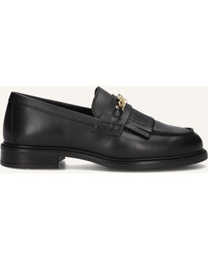 Tommy Hilfiger Damen Loafer Th Chain Fringe Leather Loafer - Schwarz