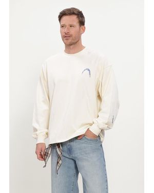 Woodbird Herren Pullover & Cardigans Wbbeam Ls Warp Tee - Weiß