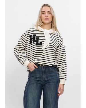 Haute L'Amitié Damen Pullover & Cardigans Stripe Application Sweat - Blau
