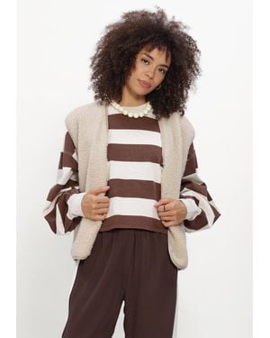 Catwalk Junkie Damen Blazers Teddy Bodywarmer - Natur
