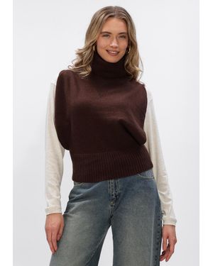 ROUGE EDIT Damen Pullover & Cardigans Roucleo Roll Neck Knit West - Braun