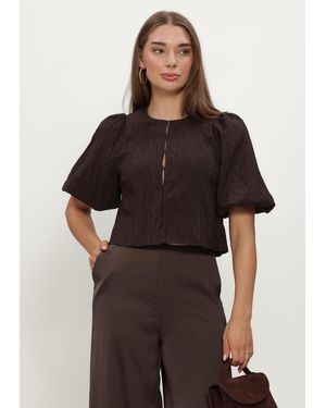 Y.A.S Damen Blusen Yasminu 2/4 Short Top - Braun