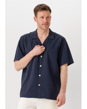 Forét Herren Hemden Hush Seersucker Ss Shirt - Blau