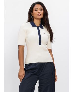 Dante6 Damen Tops & T-Shirts Byra Knitted Polo - Weiß