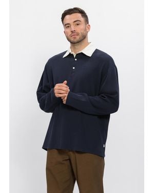 Forét Herren Polos & T-Shirts Match Rugby Structured Sweatshirt - Blau
