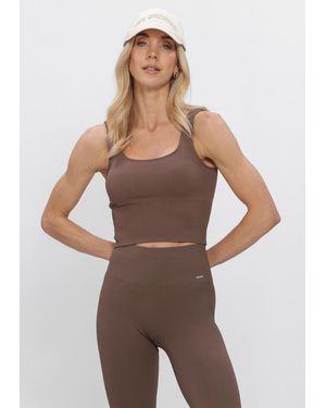 Aim'n Damen Tops & T-Shirts Ribbed Seamless Shaping Bralette - Braun