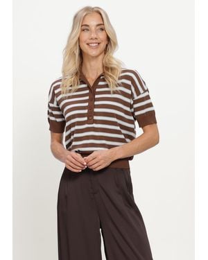 Neo Noir Damen Tops & T-Shirts Emira Knit Polo Top - Mehrfarbig