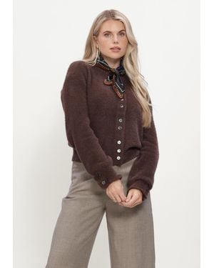 RUBY TUESDAY Damen Pullover & Cardigans Vivett Fluffy Knit Cardigan - Braun