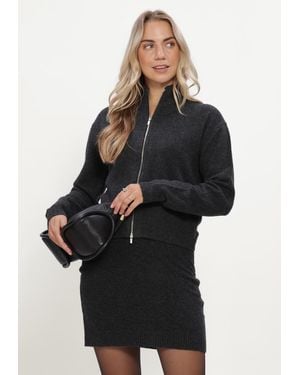 My Essential Wardrobe Damen Pullover & Cardigans Mwtracy Knit Zipcardigan - Schwarz