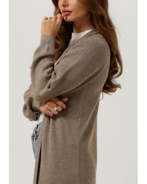 Object Strickjacke Malena L/S Knit Long Cardigan Damen - Natur
