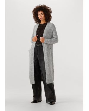 Object Damen Pullover & Cardigans Objmilu Ls Lo Long Knit Cardigan - Grau