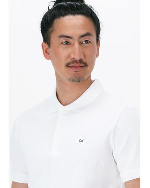 Calvin Klein Polo-Shirt Stretch Pique Slim Polo Herren - Weiß
