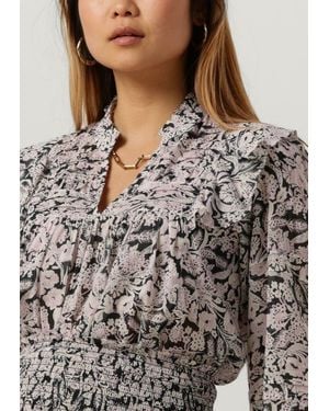 Neo Noir Bluse Hama Sweet Floral Blouse - Grau