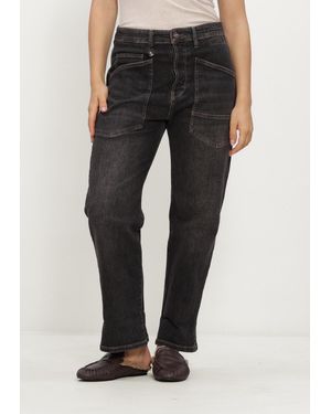 M·a·c Damen Jeans 0361L Authentic Comfort Denim Baggy Relaxed Fit - Schwarz