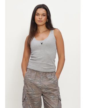 Alix The Label Damen Tops & T-Shirts Ladies Knitted Tank Top - Grau