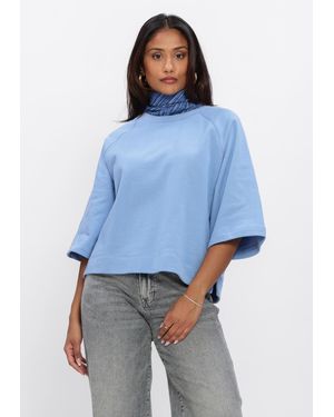 Catwalk Junkie Damen Pullover & Cardigans Short Sleeve Sweater - Blau