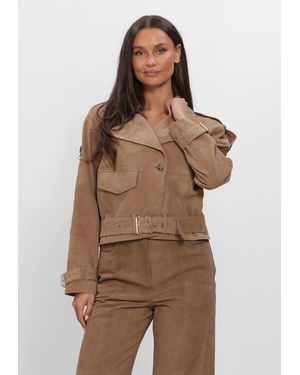 Ibana Damen Jacken Jalissa Suede - Braun