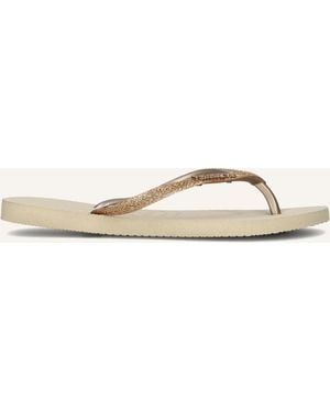 Havaianas Damen Pantoletten Kids Slim Glitter Ii - Schwarz