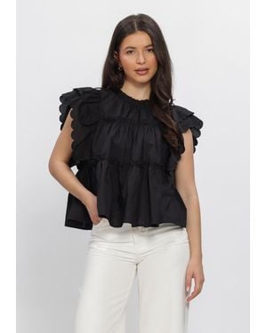 Object Damen Tops & T-Shirts Objhope S/L Top - Schwarz