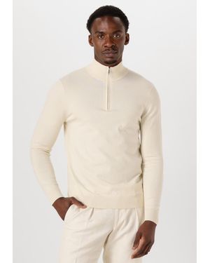 Profuomo Herren Pullover & Cardigans Half Zip Luxury Basic - Natur