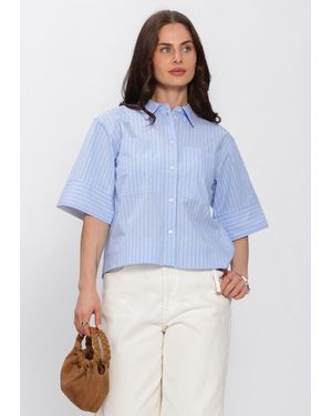 ROUGE EDIT Damen Blusen Roupaige 2/4 Shirt Pf - Blau