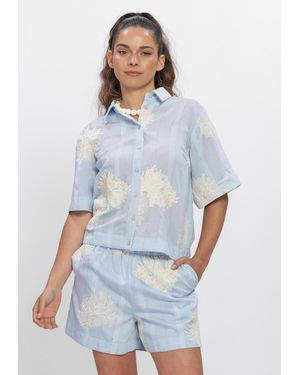 Y.A.S Damen Blusen Yasskana 2/4 Shirt - Blau