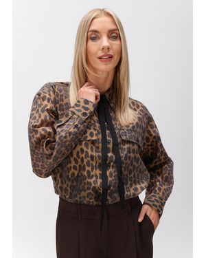 Dante6 Damen Blusen Rique Leopard Shirt - Schwarz
