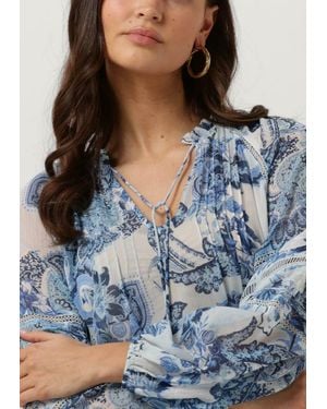 Guess Bluse Ls Gilda Trim Top - Blau