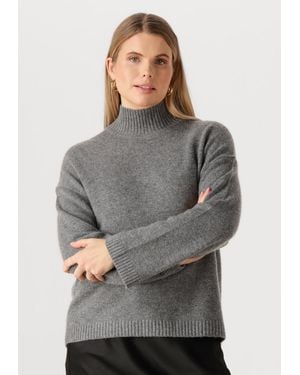 Selected Women Damen Pullover & Cardigans Slfcille Cashmere Blend High Neck Noos - Grau