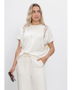 EST'SEVEN Damen Tops & T-Shirts Kaya Top Lace - Weiß