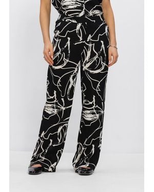 Object Damen Hosen Objsanne Aline Wide Pant - Schwarz