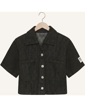 Indian Blue Jeans Mädchen Blusen Shirt Denim - Schwarz