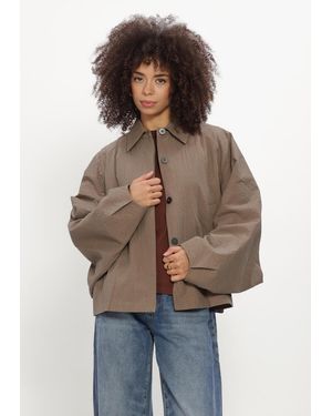 Catwalk Junkie Damen Jacken Check Cape Jacket - Grau