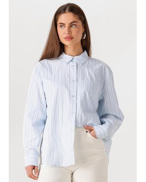 Modström Damen Blusen Millemd Stripe Shirt - Weiß