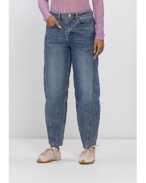 Object Damen Jeans Objmiu Ivy Barrel Jeans - Blau