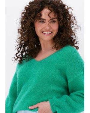 American Dreams Pullover Silja V Neck Knit Damen - Grün