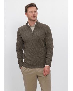 Profuomo Herren Pullover & Cardigans Pullover Half Zip 80/20 - Mehrfarbig