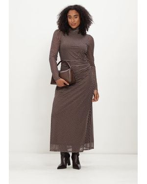 Pom Damen Kleider Amber Check - Braun