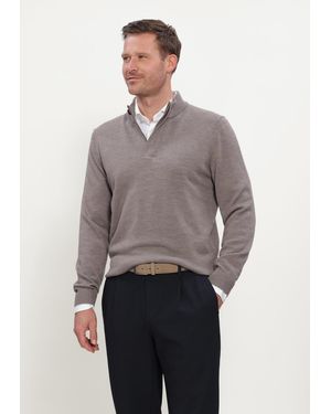 Stefano Lauran Herren Pullover & Cardigans Double Knit Zip - Grau