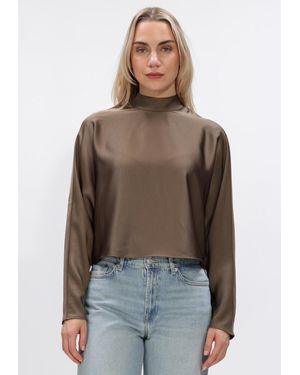 Dante6 Damen Blusen Lorelle Satin Bow Top - Braun