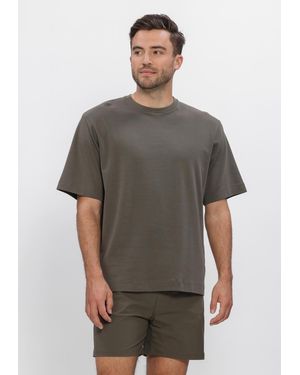 Profuomo Herren Polos & T-Shirts Heavy Cotton - Grau
