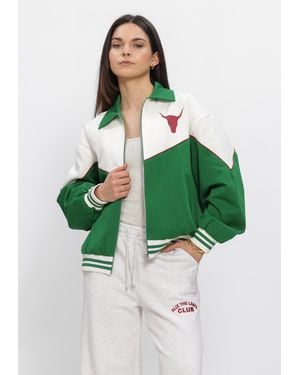 Alix The Label Damen Jacken Ladies Woven Colourblocking Bomber - Grün