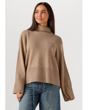 Second Female Damen Pullover & Cardigans Alpha Knit T-Neck - Natur